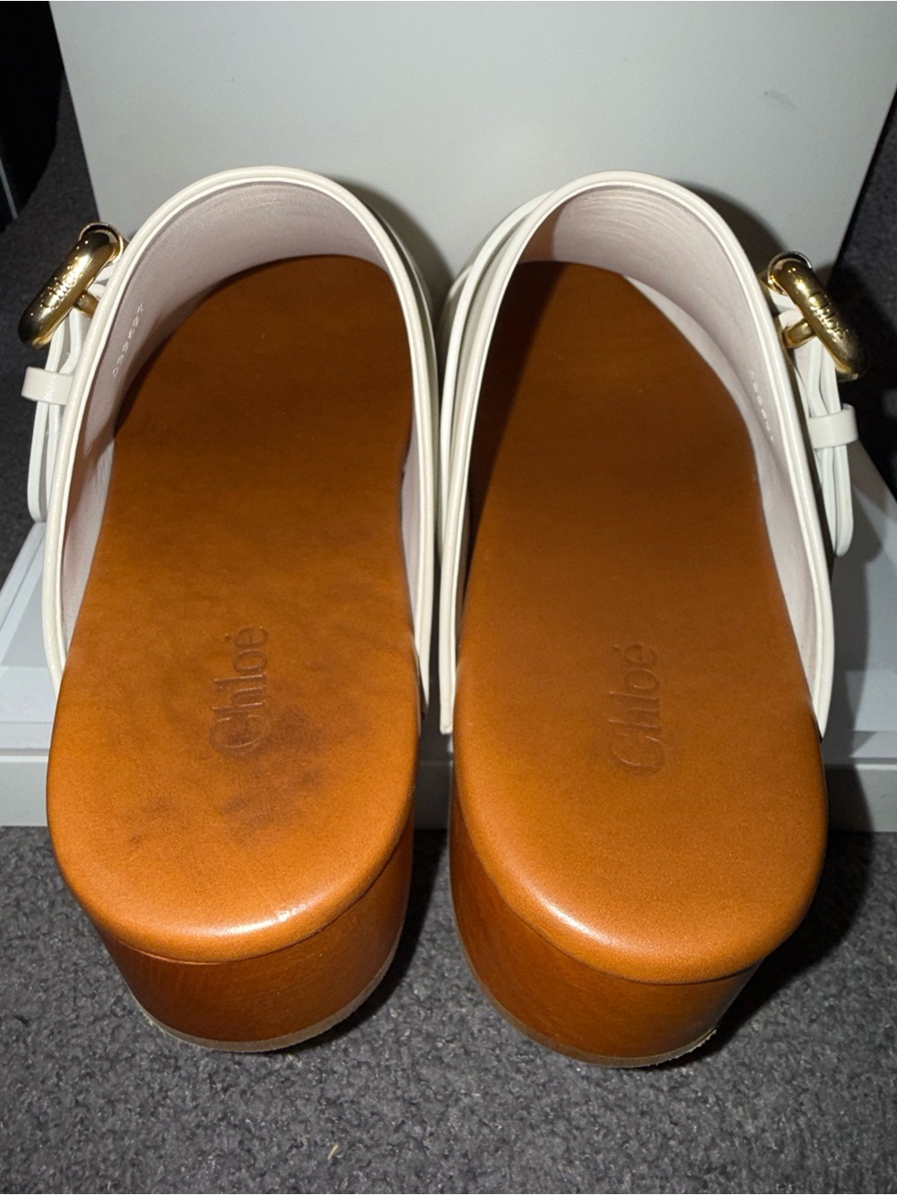 Chloé Women's Brown Jeannette Leather Studded Clogs Shoes 36 - Picture 4 of 9
